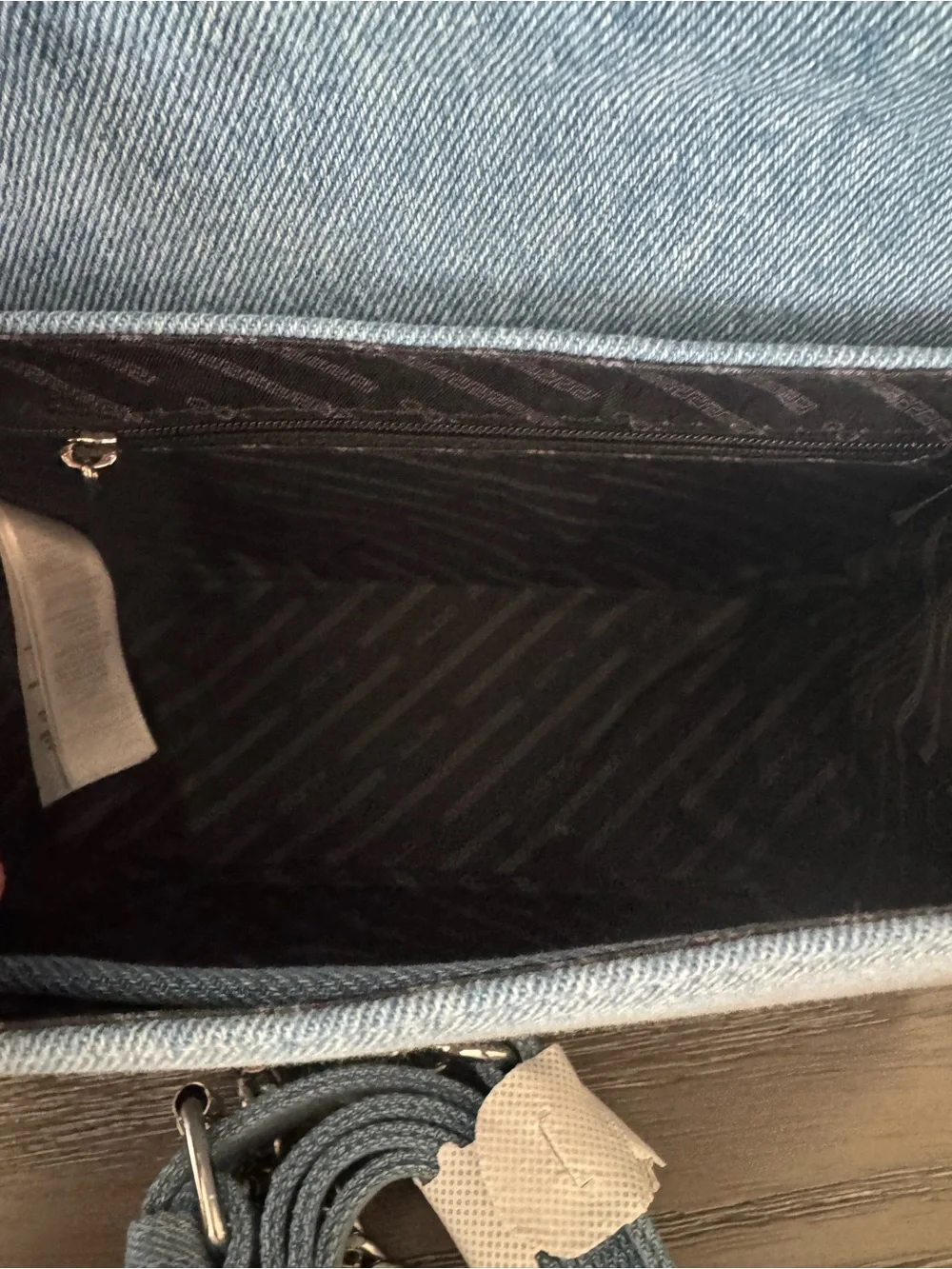 ALDO Light Blue Denim Satchel with Silver Studs